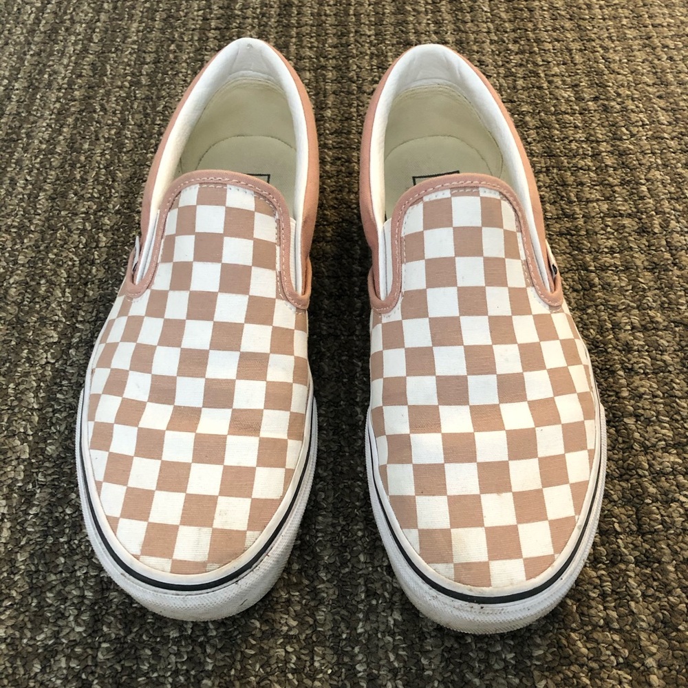 Blush Checkered Vans